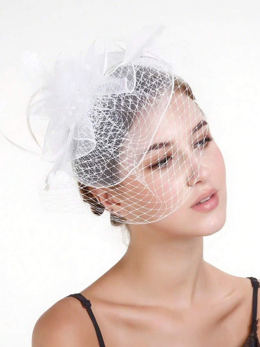 Mũ Fascinators Mũ 20s 50s Mũ Pillbox Mũ Tiệc Trà Có Mạng Che Mặt Cho Bé Gái Và Phụ Nữ - Nhiều màu - Xem 1