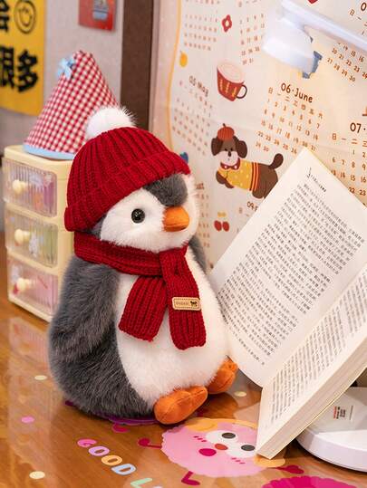 New Cute Plush Penguin Doll, Official Original Design, Adorable Animal Plush Doll Made Of High-Quality Soft And Comfortable Material, Cute Penguin Design, Suitable For Room Decor, Home Decor, Office Decor Or Party Surprise Gift, Birthday Gift And Various Holiday Gifts
