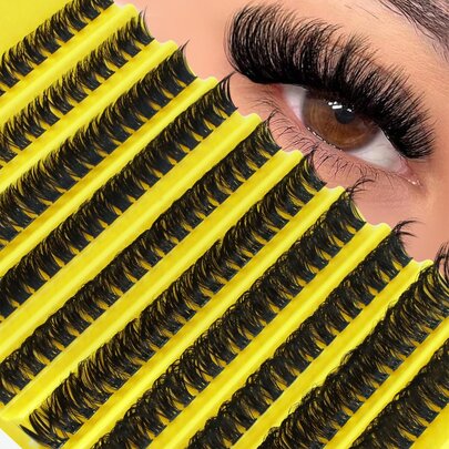 200pcs D-Curl Fluffy DIY False Eyelash Clusters, 80pcs D-Curl Lashes, 0.07mm D-Curl Degree, 8-16mm Mixed Natural Eyelash Extension, Super Dense & Lengthening Lash Clusters, Curled Individual Lashes, Thin & Long Lashes, Cartoon-Like Lengthening Lashes, Suitable For Beginners To Use At Home. 200pcs Super Dense False Lashes, 200pcs Large Capacity Lash Clusters, Lash Clusters, Individual Lashes, False Eyelashes.