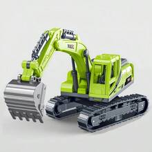 逼真的男孩挖掘机玩具，工程车履带式挖掘机，耐用的 ABS 材料，万圣节、圣诞节、生日派对的完美礼物 - 彩色 - 查看 9
