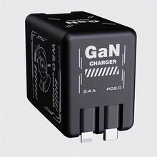 W&O 45W GaN Quick Charger Dual USB-C Ports, 80cm/32in Retractable Cable, Foldable Compact Plug & Knot-Free Design - High-Speed Charging For Phones/Tablets (Perfect Gift For Christmas/New Year/Birthdays),Phone Essentials,Cargador De IOS,Compatible With Iphone,Compatible With Xiaomi - 美規A型插(110-127V) - 查看 2