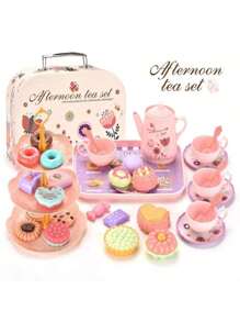 42/22 pièces Set de jeu de thé de princesse - Théière et desserts en plastique pour enfants - Jeu d'imagination pour les filles de 3 à 6 ans, Set de thé pour tout-petits, Tasse à thé pour enfants, Théière jouet