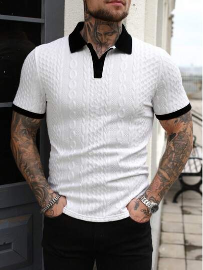 纹理纯色夏季修身纹理撞色饰边服装