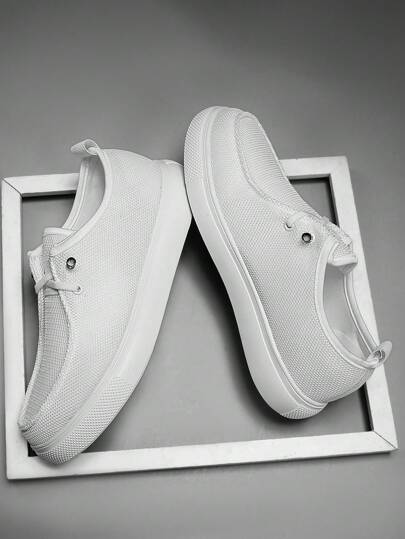 Men's Casual Sneakers - Summer Breathable Knit Fabric, Slip-On Design, Non-Slip Durable Sole, Breathable Low-Top Walking Shoes, Suitable For Gym, Jogging And Everyday Wear