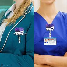 1 件定制 ORTHO 紫色骨折标志徽章夹、护士证件夹、带伸缩徽章卷轴的骨科标志 ID 徽章，适用于急诊室注册护士、医生、实习医生和助理、学校用品、返校 - 彩色 - 查看 6