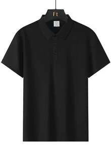 1 件轻质纯色时尚男士 Polo 衫，适合高尔夫、跑步、散步、聚会等户外活动