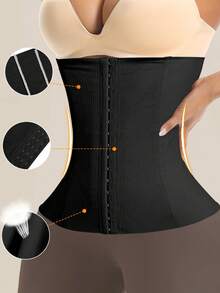 1件装束腰塑身衣收腹塑形衣女士束身衣塑形内衣女士塑身衣女士收腹舒适束腰带 - 黑色 - 查看 2