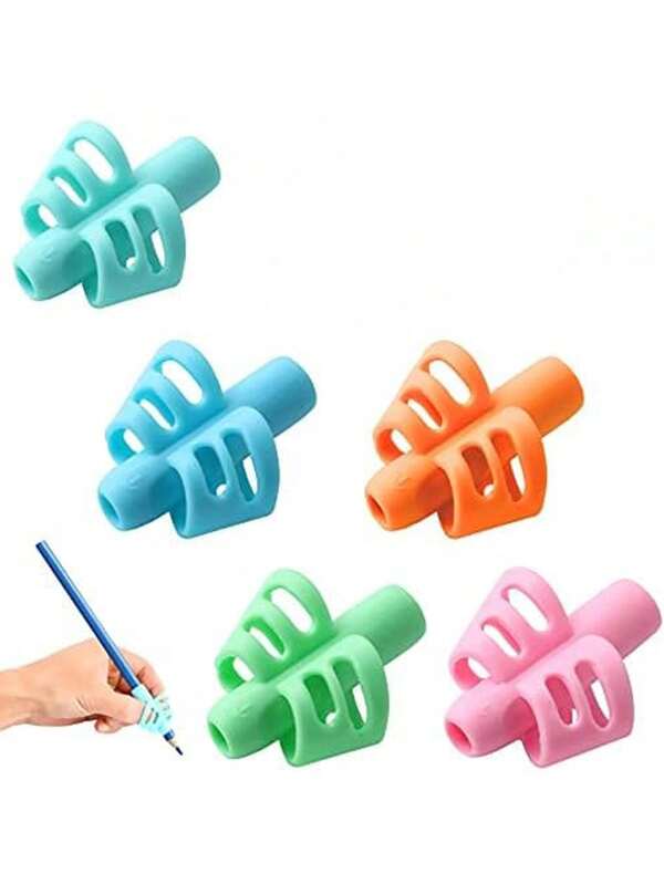 5pcs Children Ergonomic Pencil Grip Holder, Pencil Rack Handwriting Training Tool For Preschoolers, Kindergarteners And Students, Back To School, Graduation Season