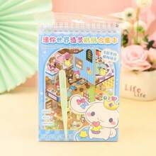 Sanrio Sanrio 8 Designs (16pcs+Random Color Tweezers) Scene Creation Coil Stickers Collection, Cartoon Miniature 3D Layered Scenic Stickers For Children DIY, Home Decor, Gifts - Includes Characters Like Kuromi, My Melody, Pompompurin