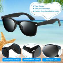 NEBURORA 6 Pack Black Bulk Retro Black Shades Party Adult Men Women Summer Beach Party Accessories