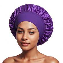 1pc Women's Satin Night Sleep Cap, Hair Care Wide-Brimmed Soft & Skin-Friendly Stretchy Sleeping Hat, Suitable For Daily Use ,Hair Styling Tools Hair Accessories