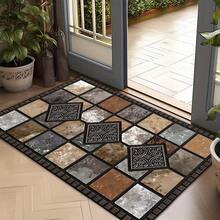 1PC Tile Style Doormat - Indoor/Outdoor Use Rectangular Entryway, Non-Slip Backing, Bathroom Mat, Decorative Doormat, Porch/Garden/Patio Decorative Floor Mat - Multicolor - View 14