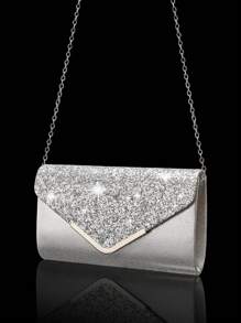 Bolso de mano de noche para mujer con brillantes, set de 4 clips de oreja con brillantes para novia y boda, choker, pulsera y colgante, bolso brillante perfecto para fiesta, boda, baile de graduación, cena/banquete, vestido de novia, ropa formal, vestido de graduación, vestido de cumpleaños