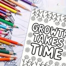 24-Page Mental Health Coloring Book For Adults & Teens - Relax & Emotional Calming Art Relax With Intricate Floral Designs, High-Quality Paper - Perfect Gift For Valentine's Day, Easter, Birthdays, Relax Coloring Book, Inspirational Quotes, Bold Text Graphics School Supplies,Back To School