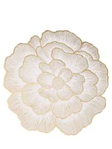 2 قطعة/6 قطع من الفرش المائدة المزينة بتصميم الزهور الذهبية، عالية الجودة، مقاومة للماء، مانعة للانزلاق، مقاومة للحرارة، قابلة للمسح من البي في سي لديكور الغرف، طاولة الطعام، الديكور المنزلي، مناسبة للأعياد والحفلات وأعياد الميلاد والزفاف والمناسبات