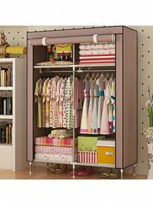 Spacious Dustproof Wardrobe With Steel Frame - Durable Clothes Storage Organizer For Bedroom, Home, Dorm & Entryway, Portable Closets Rental Housing Economy Clothing Storage And Sorting Non Woven Moisture-Proof Steel Pipe Dust Closed Simple Thickened Cloth Cabinet Wardrobe