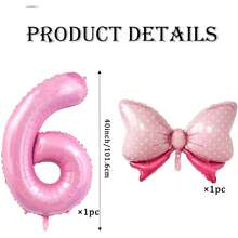 40 Inch Number 0-9 Balloon With Bow Pink Happy Birthday Jumbo Number Balloon For Daughter Birthday Decorations Party Supplies - Multicolor - View 16