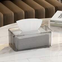 1 件现代透明亚克力纸巾盒盖，带光滑出纸口 - 时尚矩形设计，适用于浴室和客厅装饰，极简主义风格塑料分配器盒，纸巾整理 | 现代家居装饰 | 透明亚克力盖，开学季适用 - 彩色 - 查看 6