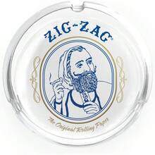 Cenicero de cristal artesanal - Diseño clásico de zigzag, ideal para el hogar, la oficina, la decoración interior y exterior - Disponible en vintage y blanco (blanco clásico) - por defecto - Ver 2