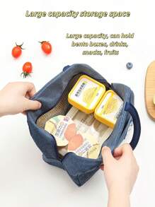 1pc Bestselling Insulated Lunch Bag With Bear Pattern - Waterproof & Portable, Suitable For School And Office - Keeps Food Fresh & Warm, Insulated Aluminum Foil Lunch Box Bag, Tote Bag, Picnic