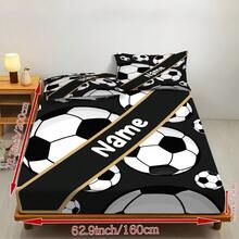 Zestaw 3 spersonalizowanych prześcieradeł z nadrukiem w czarne piłki nożnej, komplet pościeli, pościel, rozmiar queen, zawiera 2 poszewki na poduszki i jedną narzutę, do dekoracji pokoju, wystrój sypialni, wystrój domu, niezbędne wyposażenie pokoju w akademiku, zestaw z łóżkiem pojedynczym, prezenty urodzinowe, prezenty dla rodziny i przyjaciół, dekoracje na Halloween, spersonalizowane prezenty świąteczne, prezent dla miłośników piłki nożnej, sofa z funkcją spania - Wielokolorowe - Zobacz 21