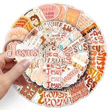 50pcs/Pack Boho Style JD Character English Graffiti Stickers, Cartoon Cute Reward Party Supplies - Aesthetic Scrapbook Stickers Suitable For Water Bottles, Laptops, Luggage - Decals - Halloween, Thanksgiving, Christmas And Easter Gifts