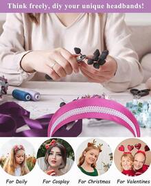 Wecoe Brown Satin Headband Women 1.6 Inch Wide Silk Headband Non Slip Fashion Neutral Colors Plain Hair Band DIY Holiday Hair Accessories For Women Girls Diademas Para Mujer Gifts - Pink 2 - 查看 6