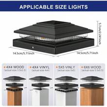 4/6pcs Solar Post Lights, Solar Outdoor Lights, Outdoor LED Solar Post Lamps, Post Cap Lights IP65 Waterproof, Outdoor Lights For 4x4 5x5 6x6 Wood/Vinyl Posts, Fence, Deck, Patio, Yard, Garden Decor, Porch Patio Stair, Decoration Street Light, Path