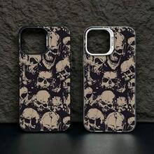 Skull Mobile Phone Case, Designed With Grunge Art And Edgy Aesthetics, Suitable For IPhone 16, 15, 14, 13, 12 And 11 Pro Models, Made Of TPU Material, And Provides Shockproof Protection. Per