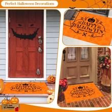 1/2 Piezas Felpudo de Halloween, con respaldo de goma, decoración de entrada de Halloween, decoración para interiores y exteriores, alfombra de cocina, alfombra de drenaje de poliéster, para cocina, sala de estar, entrada, balcón, decoración del hogar, resistente a las manchas, cafetería, bar, fiesta, regalo festivo, dormitorio, decoración del baño