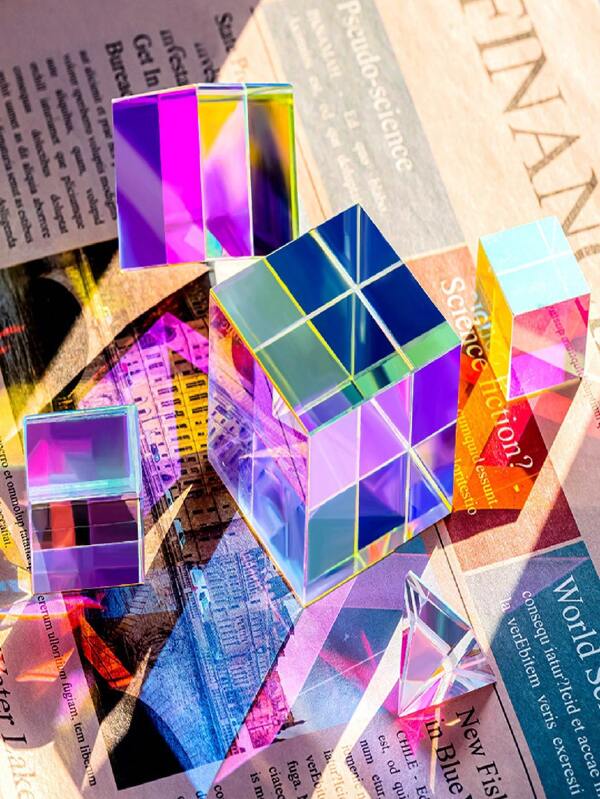 Optisches Glas X-Würfel Prisma - RGB Farbseparation, Farbmischung, Glasfasermaterial, Bildungsgeschenk, optisches Experiment Kristallglas Sonnenfänger Licht Würfel - Geschenk für Feiertage