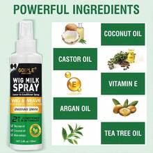 GOIPLE 假发滋养喷雾，假发护理液，适用于合成假发，保湿柔顺，补充水分，滋养秀发，抚平毛躁，同时具有热保护功能，免洗护发素，易于梳理，令假发焕发活力，延长使用寿命，提升光泽。（3.4 液盎司/100毫升）