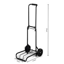 Metal Folding Luggage Cart, Black, 39 In. X 13 In. (15 In. Platform), 3 Lbs. Empty, 75 Lbs. Capacity, Made Of Heavy-Duty Steel, Height-Adjustable; Extends Up To 39 In. Smooth-Rolling Wheels, Includes Elastic Cords For Securing Luggage And Other Items, Rounded Handlebar For Comfortable Grip - Black - View 3