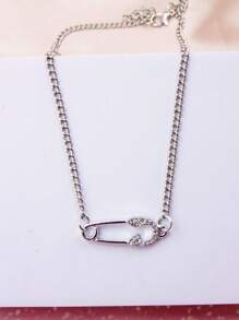 1 pieza Collar con cadena de decoración con imperdible de moda elegante, minimalista y versátil