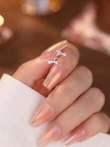 Pendientes tipo botón de mini arco de plata de ley 925 con circonita, elegantes y versátiles para uso diario, adecuados como regalo para el Día de la Madre, novia, Pascua, Día de San Valentín