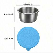 6 件/1 件 304 不锈钢沙拉酱容器，可爱迷你食品储存容器 - 免费、防漏、微波炉和冰箱友好 - 非常适合调味品、沙拉酱、番茄酱、酱油、蜂蜜 - 可重复使用的方形午餐盒和野餐必需品