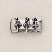 1 件复古风格不锈钢手链组件，配有丘比特、心形、熊、玫瑰、蝴蝶结配件，DIY 制作手链首饰，可自由搭配不同风格 - 長方 - 查看 11