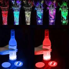 Self-Adhesive Bottle Lights, Each Set Comes With 4 SMD LEDs - Stick Onto Bottle Bottom For Bottle Illumination - 7 Lighting Functions - Highlight For Any Party - Multicolor - View 5
