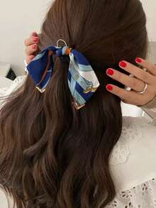 1 件女士蝴蝶结发圈，简约优雅丝绸质感发饰，时尚发带，蝴蝶结配饰，发带，发饰，马尾辫夹，发圈，发胶 - 彩色 - 查看 4