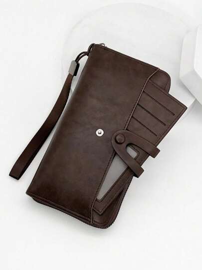 HOVI'S Printed Fashion Large Capacity Clutch Simple Casual Vintage Long Wallet Portable Lightweight Cell Phone Wallet Men's Wallet Women's Wallet