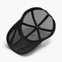 1pc Men's Breathable Mesh Baseball Cap, Adjustable Summer Casual Sun Protection Hat For Fishing