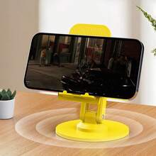 Phone Stand - Rotatable & Foldable - Black/Yellow - ABS Material - Iron Alloy Material - Desktop Phone Stand Suitable For Universal Phone Models Small Tablet Stand Height Adjustable Phone Stand - Travel Essential - Multicolor - View 7
