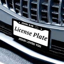 John 3:16 Jesus Loves You Matte Black License Plate Frame Christian, Jesus/God Auto Car Frame, Heavy Duty License Plate Cover Holder, 2 Holes With Screws 1PC - 12x6 Inch - View 6