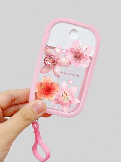 Flacone spray, 1/2 pezzi Bottiglia cosmetica per idratazione estiva, con stampa fiore rosa o tartaruga marina, con gancio e copertura protettiva in silicone antiscivolo, adatto come regalo per famiglia o amici per compleanni, vacanze, ideale per viaggi portatile da 50ml