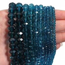1pc Transparent Peacock Blue Faceted Crystal Abacus Beads, 3/4/6/8/10mm Bead Assortment, Fashion & Versatile For DIY Jewelry Making Accessories, Suitable For Bracelet, Necklace, Pendant, Decoration