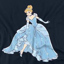 Disney Unisex Adult Sparkling Princess TShirt (Navy) - Navy Blue - View 3