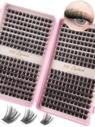 384pcs Individual False Eyelashes, Eyelash Book, Cluster Fake Eyelashes, DIY Home Eyelash Extension, Cluster Fake Eyelashes, Individual False Eyelashes, False Eyelashes
