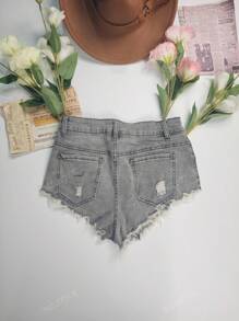 Short elástico de mezclilla con estilo retro y sexy para mujer, estilo streetwear, apto para primavera/verano, vacaciones en la playa