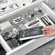 Organizador Multiuso Kit 4 Acrimet Gavetas Armários Geladeiras Pote Acrílico Cristal Empilhável Transparente - Transparente - Visão 5