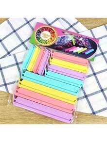 16pcs Color Random Portable New Kitchen Storage Food Snack Sealing Bag Clips Plastic Tools Kitchen Accessories - Multicolor - View 1